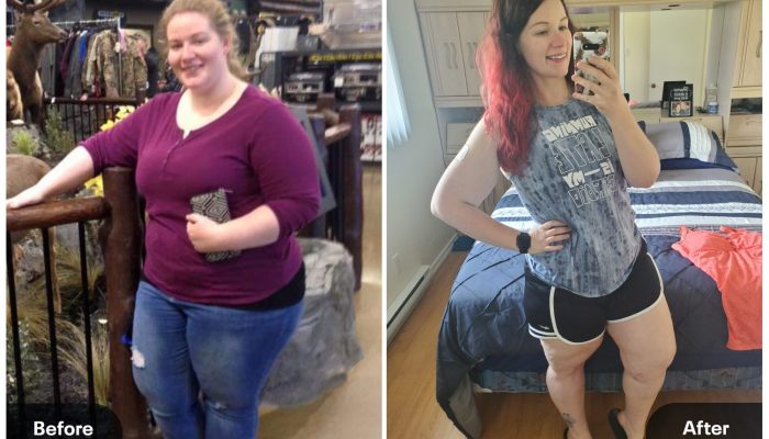 Courtney放弃了限制性的饮食计划，从而减掉了110磅